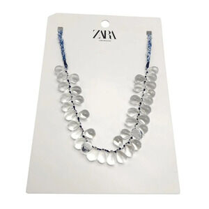 Zara Clear Resin Teardrop Tie Necklace Retired Design New With Tags READ ME